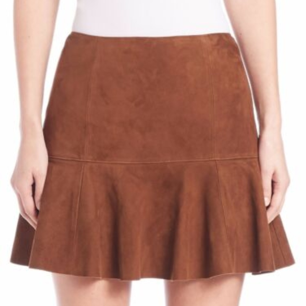 Polo Ralph Lauren 100% GENUINE LEATHER	 Suede Mini Skirt Size 10
